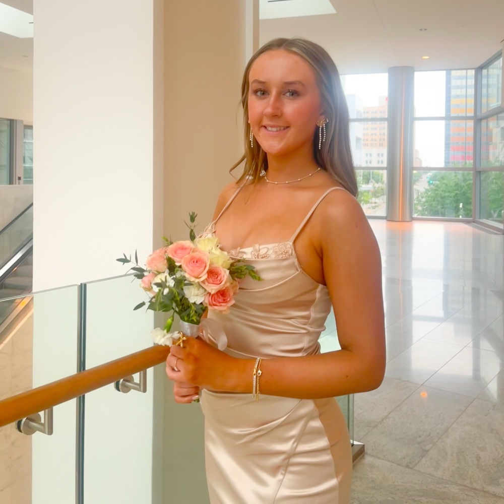 Windsor Satin Cream Prom Dress